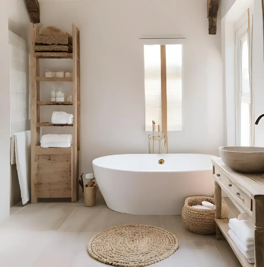 Natural Textures in a Country Bathroom