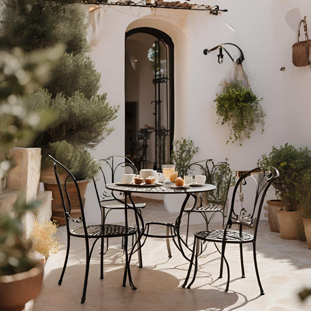 Authentic Mediterranean Patio With Iron Furniture