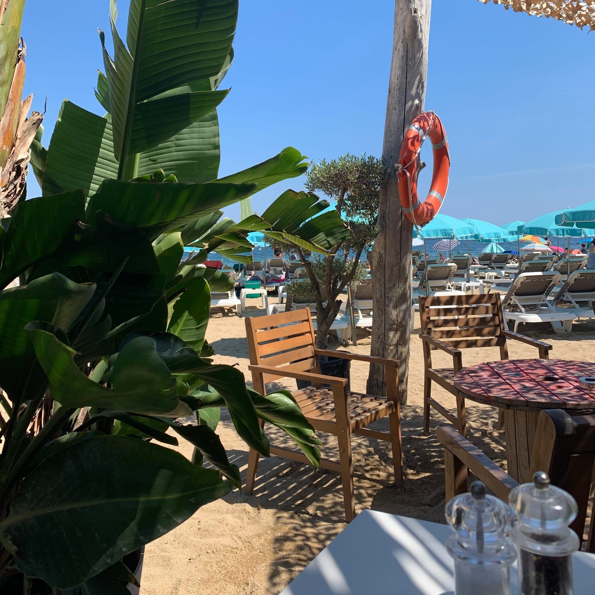 Beach restaurant close to Grimaud
