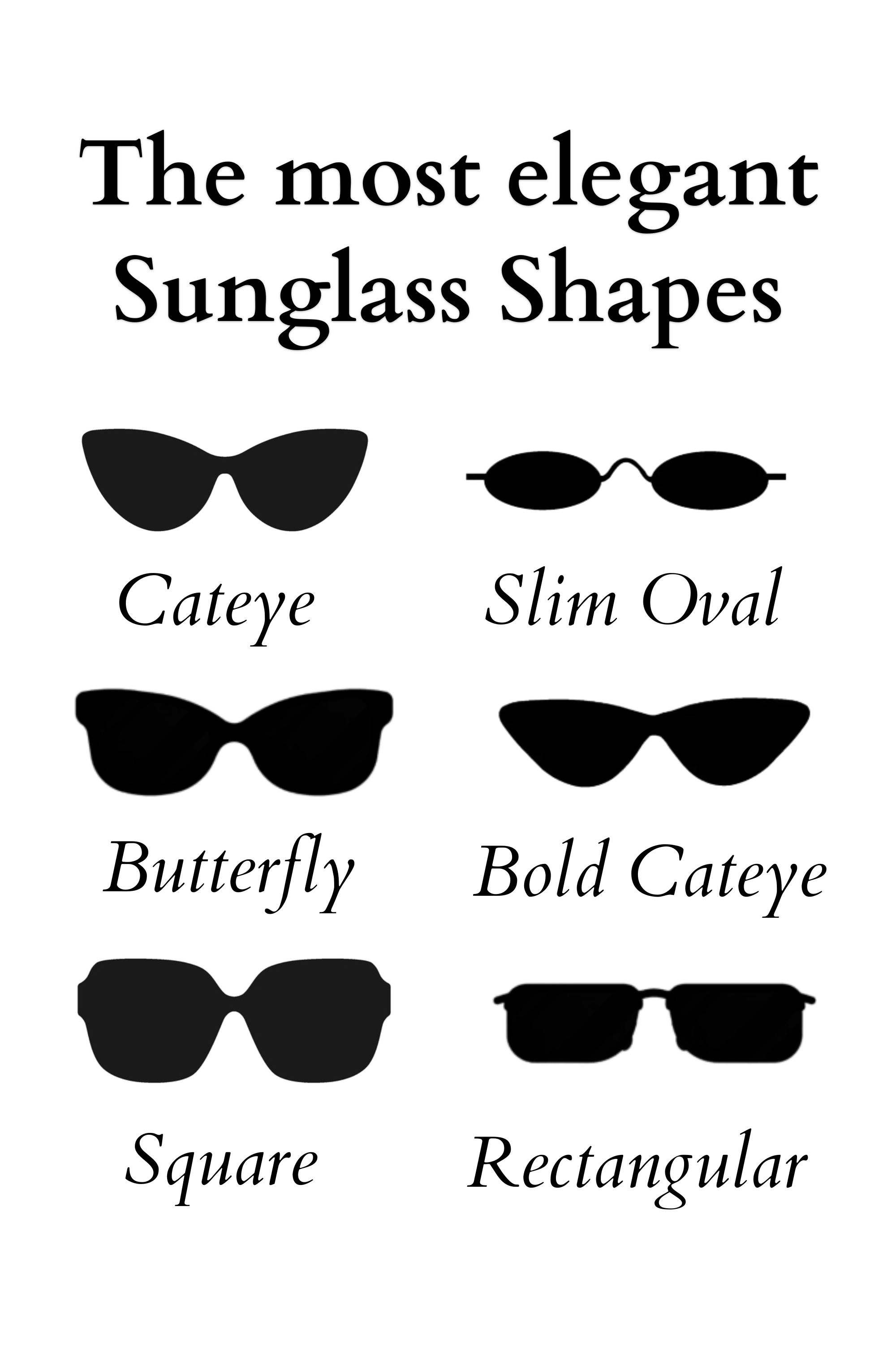 Overview of the most elegant sunglass shapes